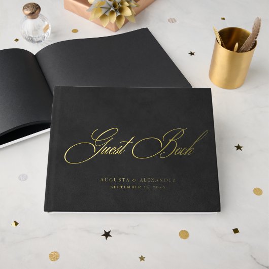 Mariage en impression de papier d'or et de velours (Recto ouvert)