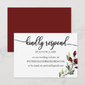 Mariage en ligne RSVP Bourgogne Floral (Devant / Derrière)