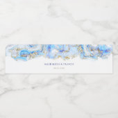 mariage en marbre bleu bouteille d'eau étiquette (Étiquettes simples)