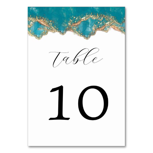 Mariage en marbre bleu et or Numéro de table (Par défaut)