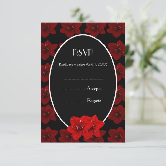 Mariage en or Red Amaryllis RSVP (Debout devant)