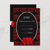 Mariage en or Red Amaryllis RSVP (Devant / Derrière)