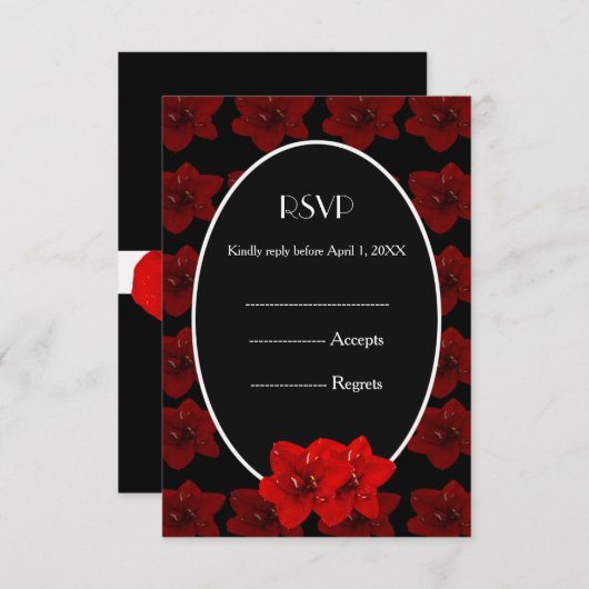 Mariage en or Red Amaryllis RSVP (Devant / Derrière)