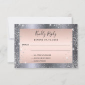 Mariage en or rose argenté RSVP (Devant)