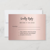 mariage en or rose réponse carte RSVP (Devant)