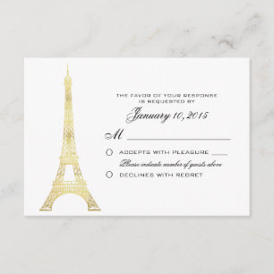 Mariage en or Tour Eiffel RSVP parisien personnali