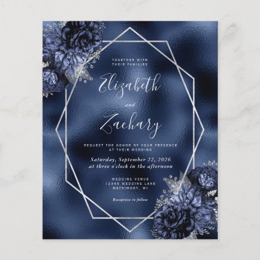 Mariage en papier d'aluminium à cadre argenté et f (Devant)