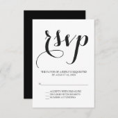 Mariage en script simple RSVP (Devant / Derrière)