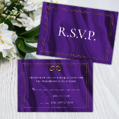 Mariage en soie violette et en or RSVP