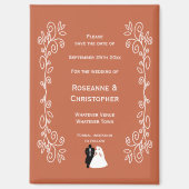 Mariage en terre cuite Enregistrer La Date Magnet  (Recto)
