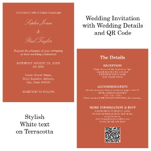 Mariage en terre cuite QR Code RSVP Invitation