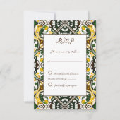 Mariage en tuiles méditerranéennes jaune vert RSVP (Devant)