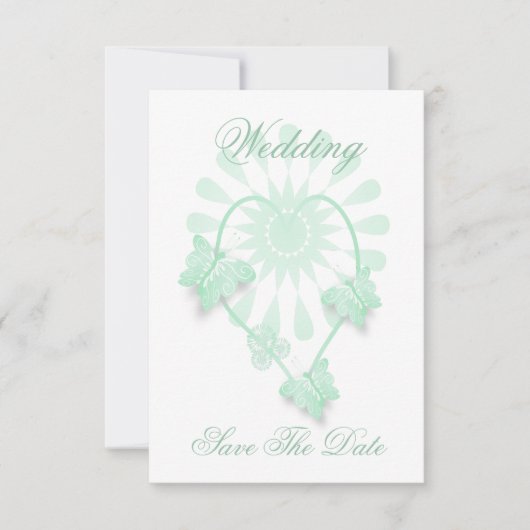 Mariage Enregistrer La Carte Date Peppermint Papil (Devant)