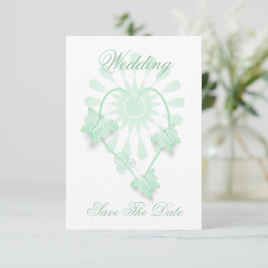 Mariage Enregistrer La Carte Date Peppermint Papil (Debout devant)