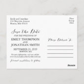 Mariage Enregistrer la date Carte postale avec tro (Dos)