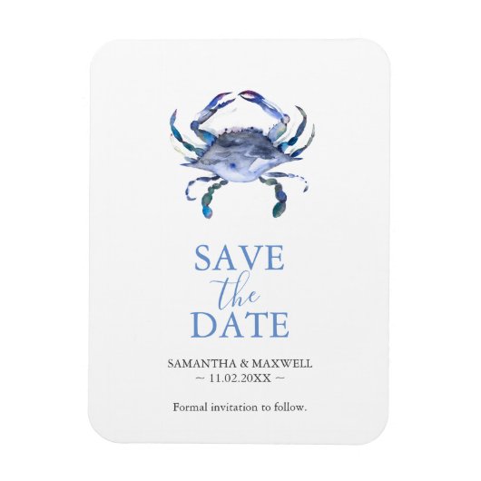 Mariage Enregistrer La Date Crabe Magnet (Vertical)