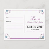 Mariage Enregistrer La Date Faire-part Carte Posta (Dos)