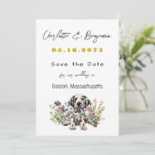 Mariage Enregistrer la date Faire-part chiot dalma (Debout devant)