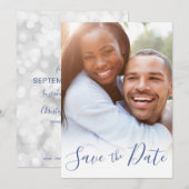 Mariage Enregistrer La Date Faire-part Photo Perso (Devant / Derrière)