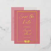 Mariage Enregistrer la date Foil Invitation Carte (Recto/Verso)