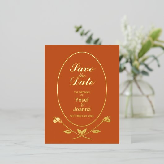 Mariage Enregistrer la date Foil Invitation Carte  (Debout devant)