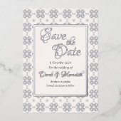 Mariage Enregistrer la date Invitation avec feuill (Recto)