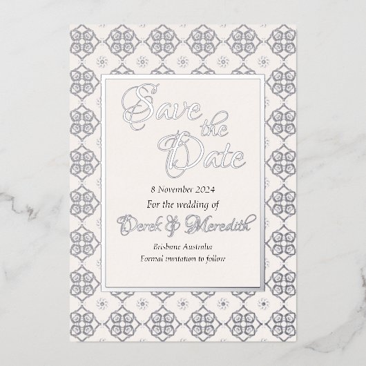 Mariage Enregistrer la date Invitation avec feuill (Recto)