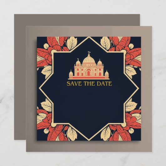 Mariage enregistrer la date invitation thème indie (Devant / Derrière)