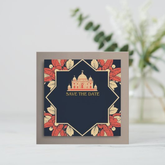 Mariage enregistrer la date invitation thème indie (Debout devant)