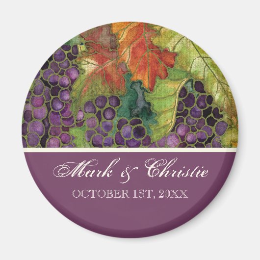 Mariage Enregistrer la date Magnet Autumn Grape Le (Devant)