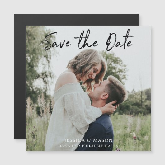 Mariage Enregistrer Les Magnets De Date - Enregist (Devant / Derrière)