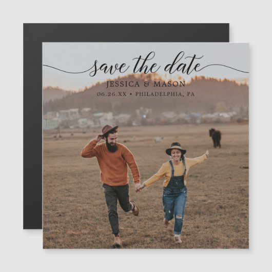 Mariage Enregistrer Les Magnets De Date - Enregist (Devant / Derrière)