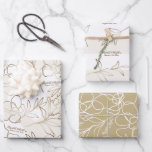 Mariage, Ensemble de papier d'enveloppement de Fêt<br><div class="desc">Elégant papier d'emballage fiançailles,  mariage ou douche nuptiale avec des fleurs élégantes. Ajoutez votre propre texte avec l'outil d'édition Zazzle facile à utiliser! Design kaki blanc,  ivoire et doré. VEUILLEZ NOTER : Les détails dorés sont des imitations. Aucune feuille utilisée. Visitez le magasin pour voir toute la collection.</div>