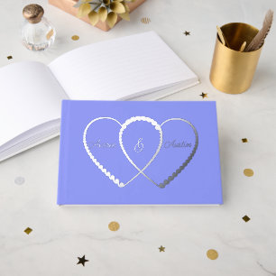 Mariage entrelacé Coeurs Bleus Argent
