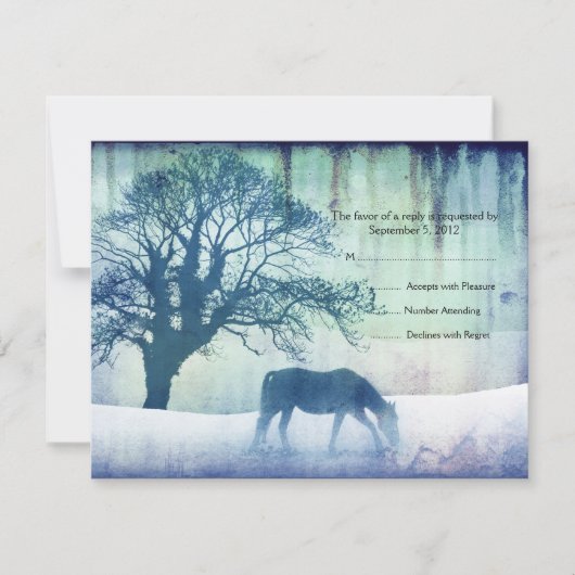 Mariage équestre bleu RSVP (Devant)
