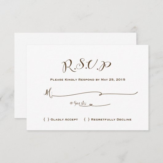 Mariage équitable RSVP - Texte Brown (Devant / Derrière)