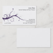 Mariage et carte de visite de thérapeute de (Devant / Derrière)