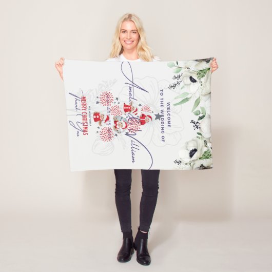 Mariage et couverture en polaire de Noël (En situation)