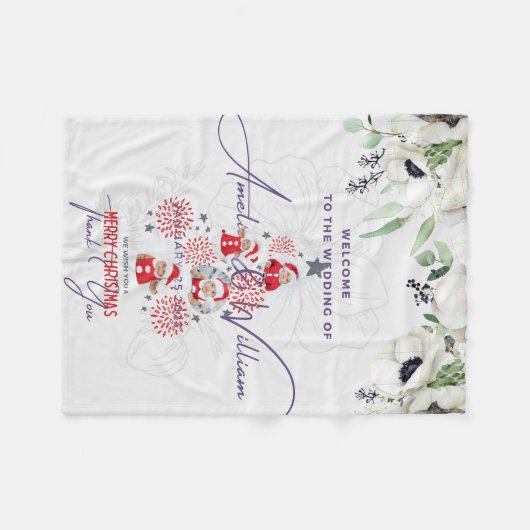 Mariage et couverture en polaire de Noël (Devant (Horizontal))