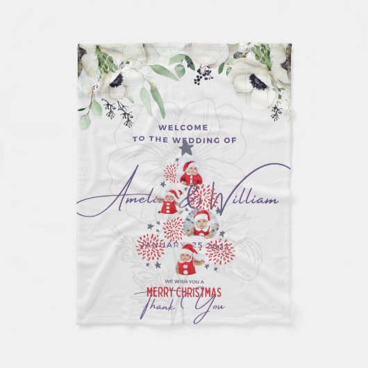 Mariage et couverture en polaire de Noël (Devant)