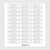 Mariage et événement 30 Étiquettes de adresse invi (Feuille)