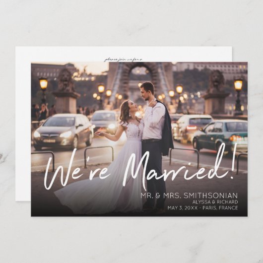 Mariage et Faire-part de réception V2 (Devant / Derrière)