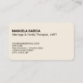 Mariage et thérapie familiale Carte de visite MFT (Dos)