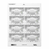 Mariage étiquette Adresse Elegant Silver Floral (Feuille entière)