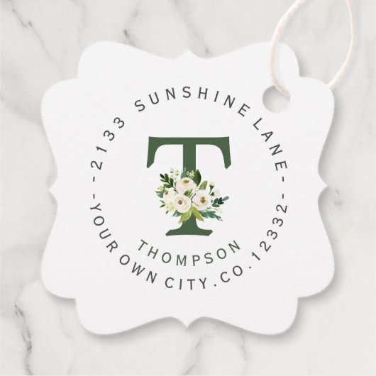 Mariage Étiquette de adresse circulaire blanc chic (Dos)