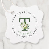 Mariage Étiquette de adresse circulaire blanc chic (Devant)