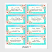 Mariage Étiquette de adresse moderne rose Floral T (Feuille)