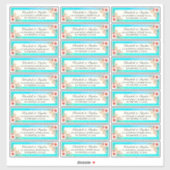 Mariage Étiquette de adresse moderne rose Floral T (Feuille)