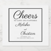Mariage Étiquette de bouteille de vin pétillant. (Étiquettes simples)