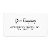 Mariage, Étiquette d'expédition professionnelle (Devant)